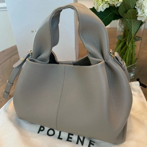 Authentic Polene Numero Neuf handbag in Textured Taupe - Picture 3 of 17
